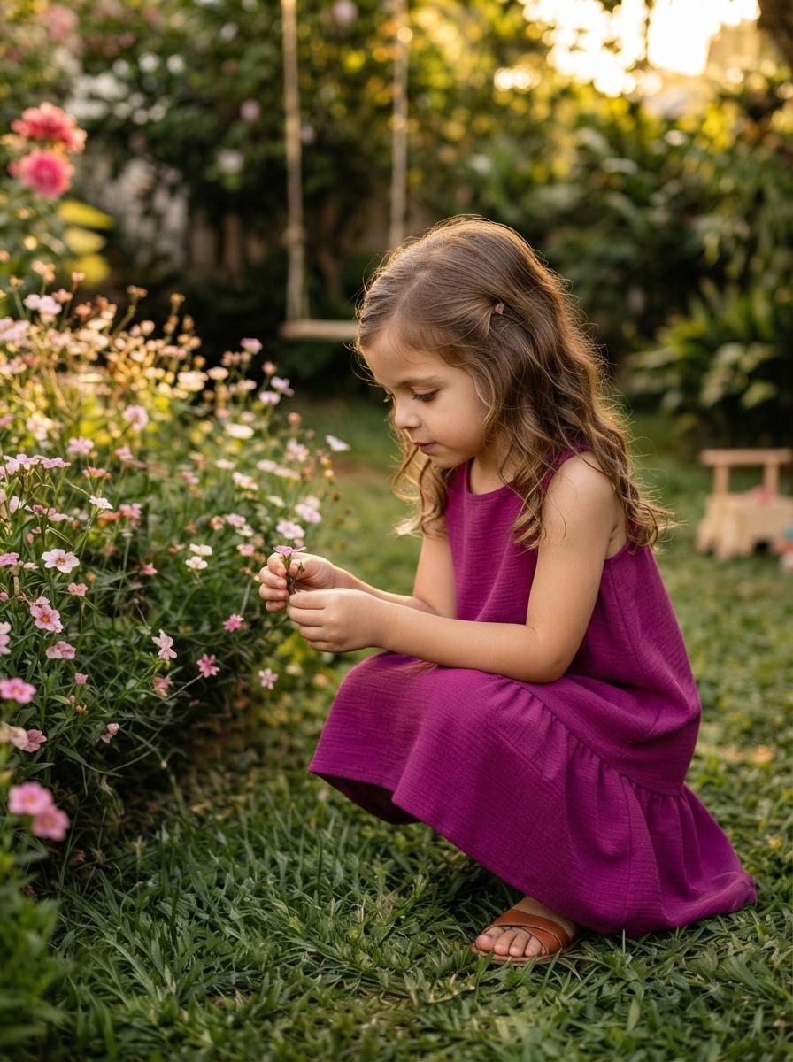 Vestido Infantil Rodado Clássico Leve Romântico Malha Duna.