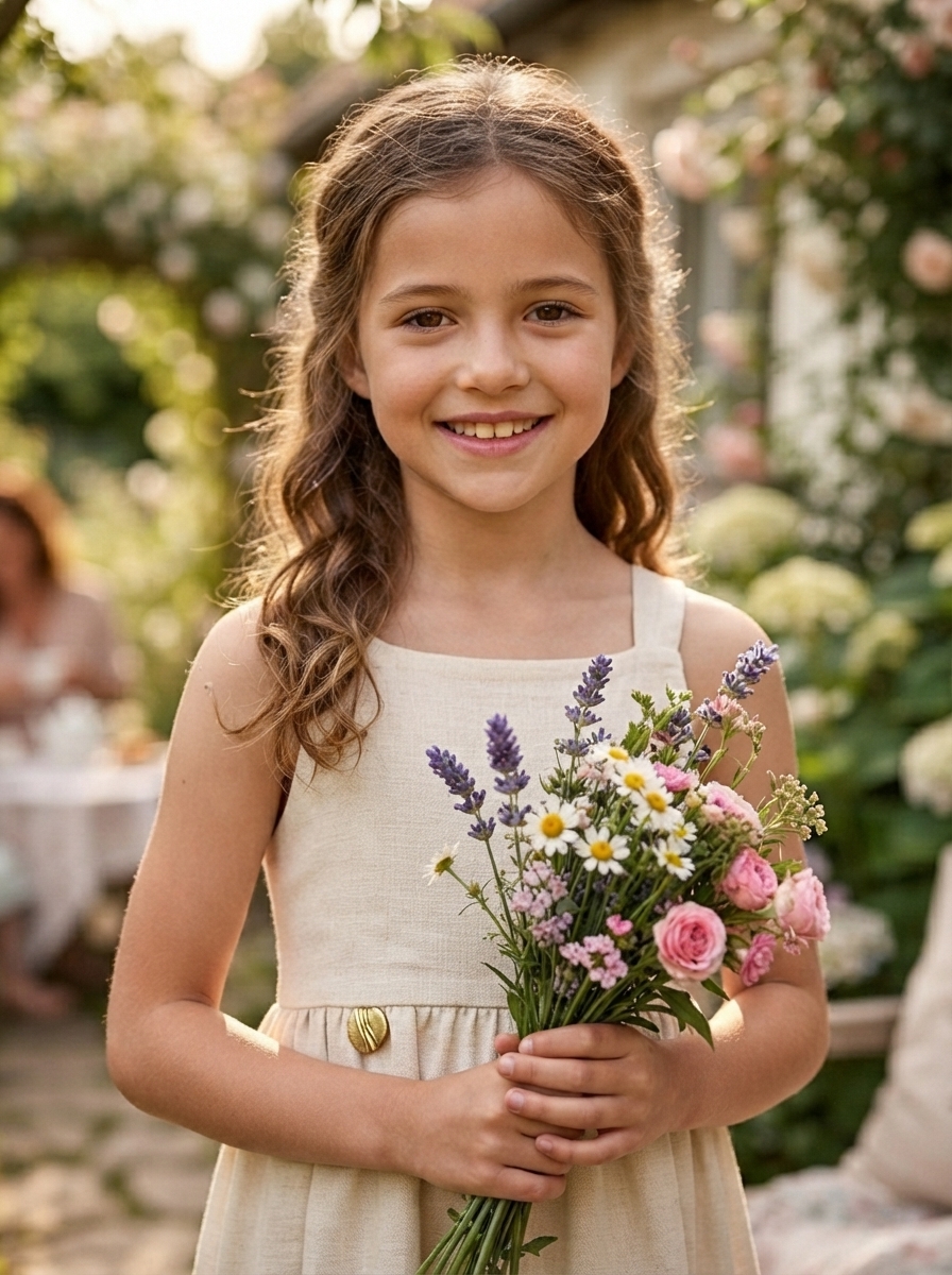 Vestido Infantil Rodado Verão em Tecido Duna