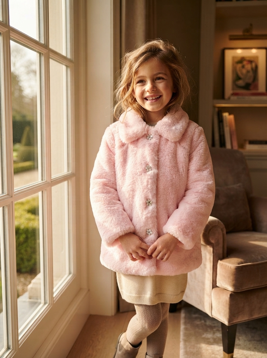 Jaqueta Casaco De Pelo Infantil Inverno Menina Trick Nick.