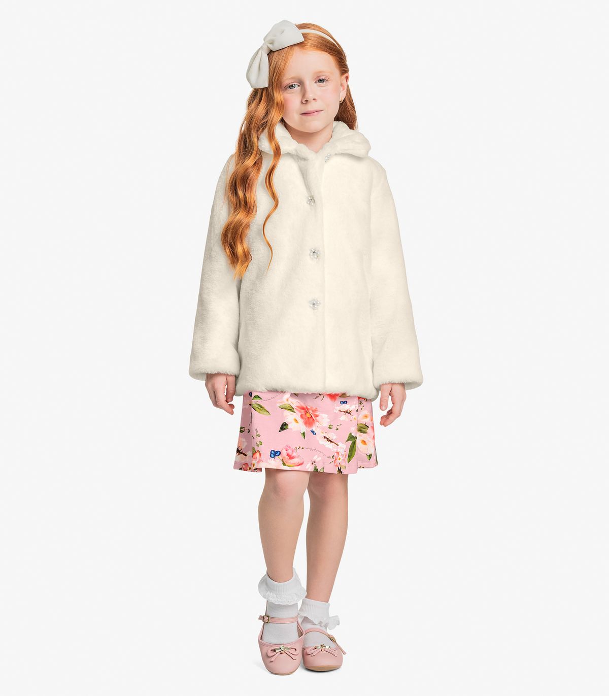 Jaqueta Casaco De Pelo Infantil Inverno Menina Trick Nick.
