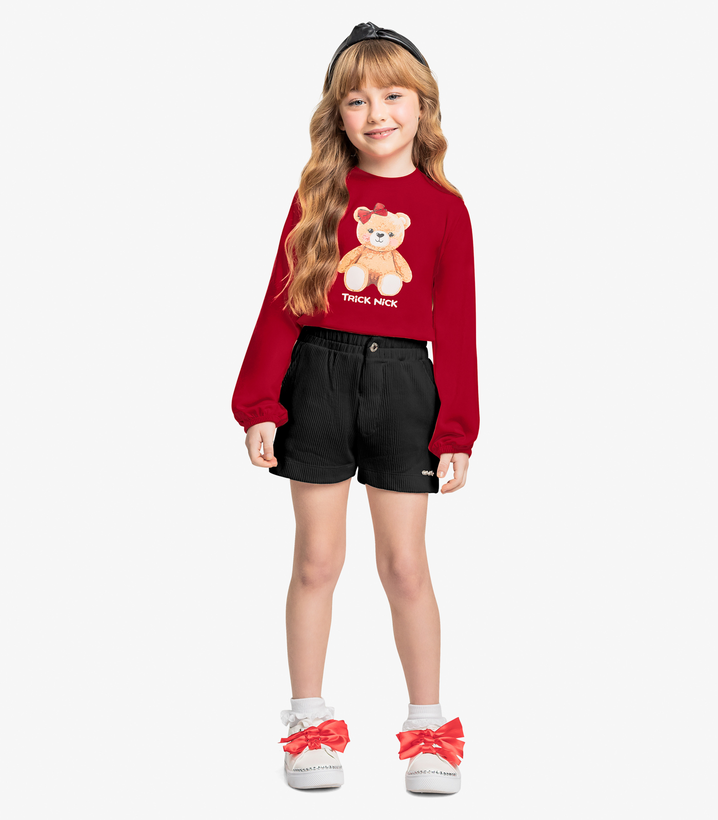 Conjunto Infantil Blusa Manga Longa Com Shorts Trick Nick