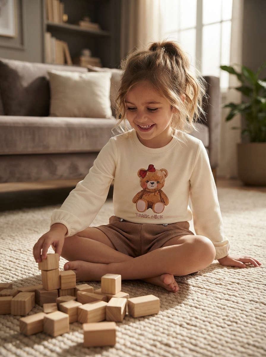 Conjunto Infantil Blusa Manga Longa Com Shorts Trick Nick