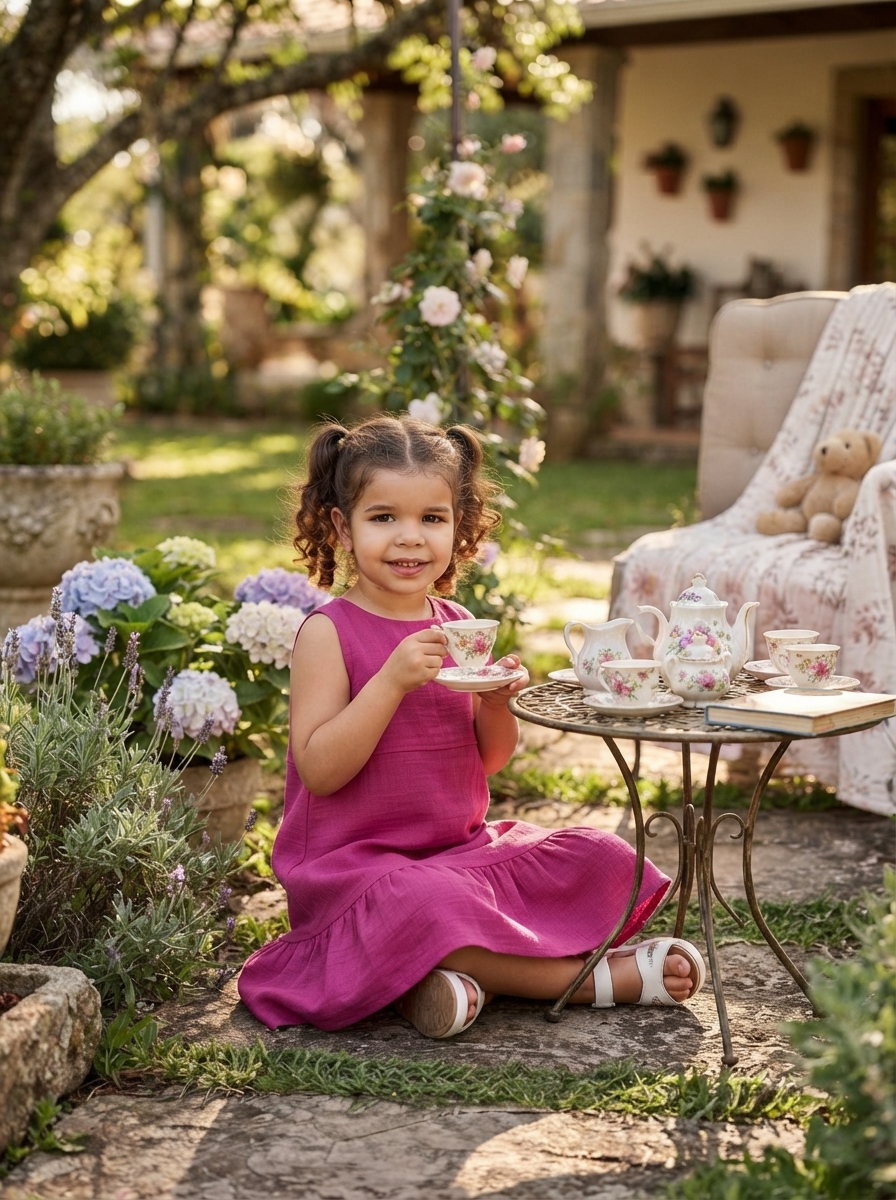 Vestido Infantil Rodado Clássico Leve Romântico Malha Duna.