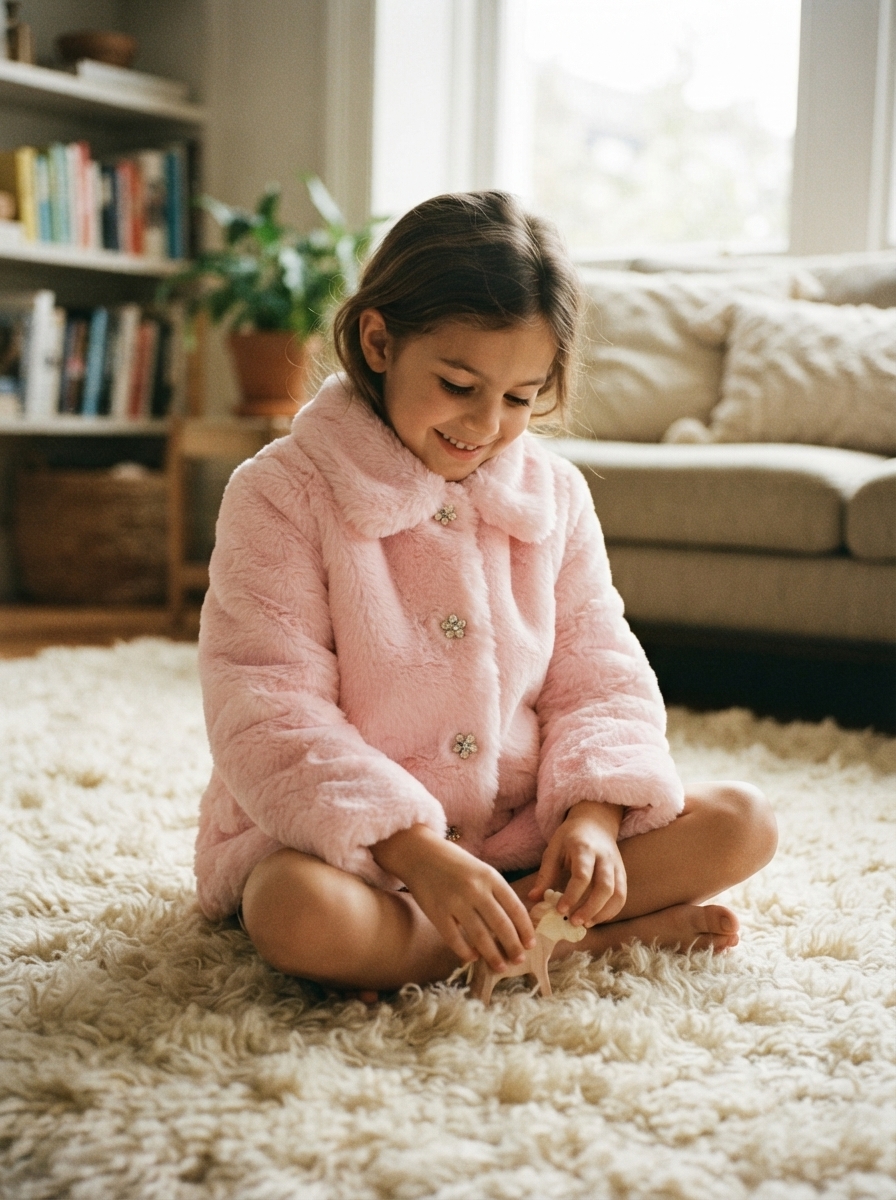 Jaqueta Casaco De Pelo Infantil Inverno Menina Trick Nick.